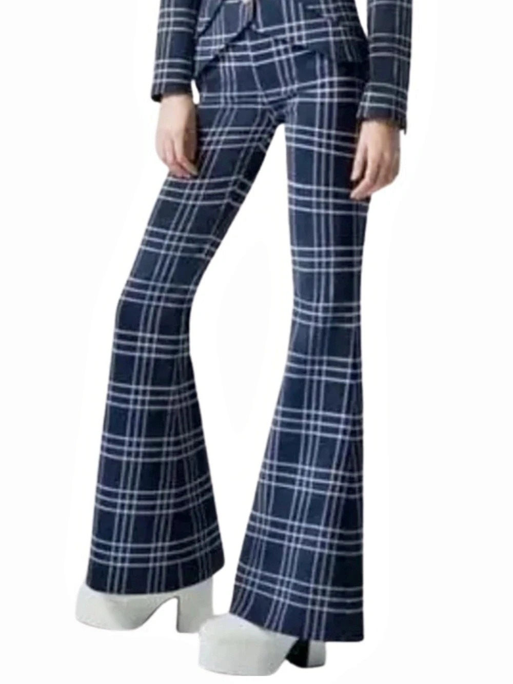 Smythe Duchess Blazer in Navy Plaid Three-Piece Suit Blue & Lavender Size 2/4 - Picture 7 of 11